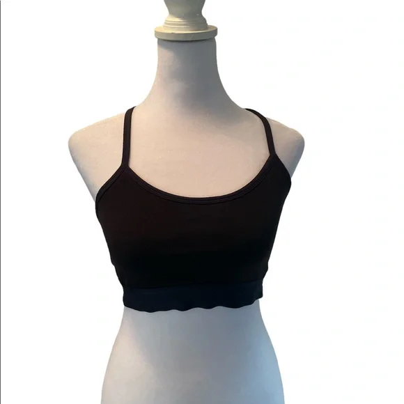 Tory Sport 2 Tone Blue Sports Bra with Adjustable Crossed Spaghetti Straps Small - Picture 2 of 9